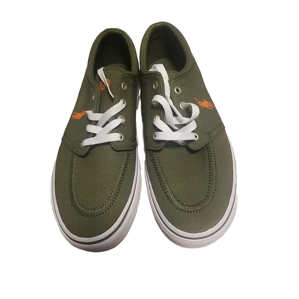 POLO RALPH LAUREN Faxon X Low-Top Canvas Sneaker Size 11.5, Army Green